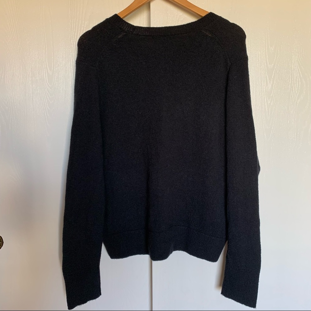 NWOT Madewell Wrap-Front Pullover Sweater in True Black Size 2X - Picture 3 of 10